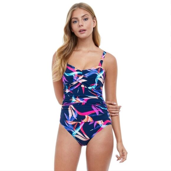 Gottex Women's Paradise Floral Underwire One Piece swimsuit size 8 - Picture 2 of 5